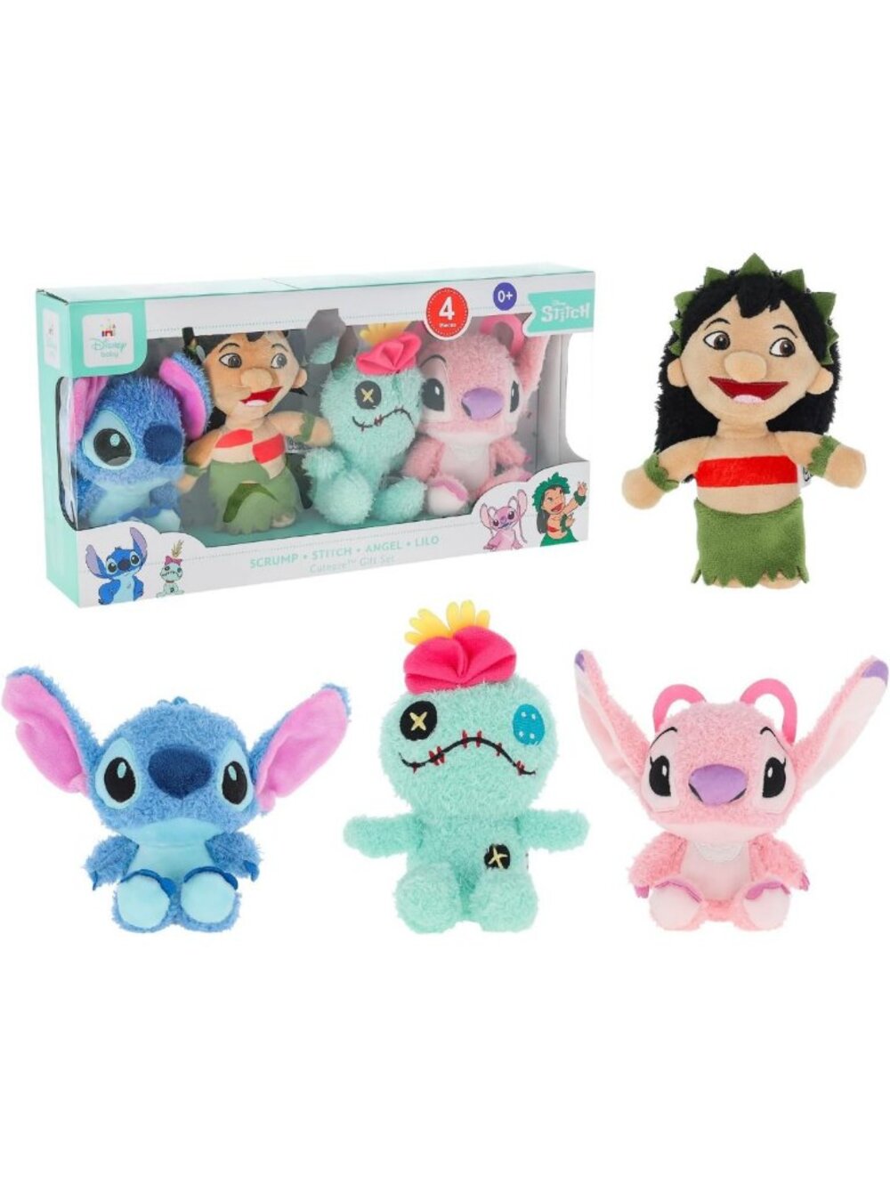 Adorable Lilo & Stitch 4-Piece Plush Stuffed Animal Gift Set for Kids